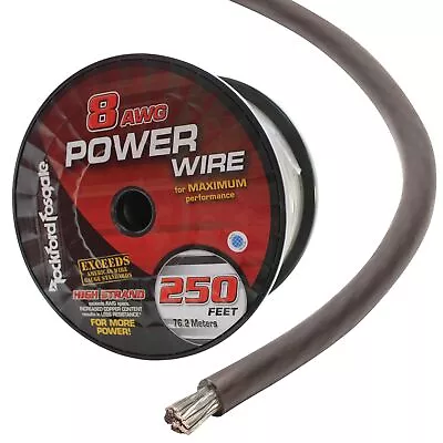 Rockford Fosgate 8 AWG 100% Oxygen Free Copper Power/Ground Wire Black Lot • $9.34