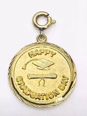 Vintage Gold Filled GRADUATION CHARM Happy Graduation Day • $20.88