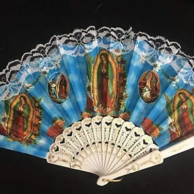Set Of 12 Religious Summer Guadalupe Hand Fan/folding Fan With Gift Bag For Chur • $27.93