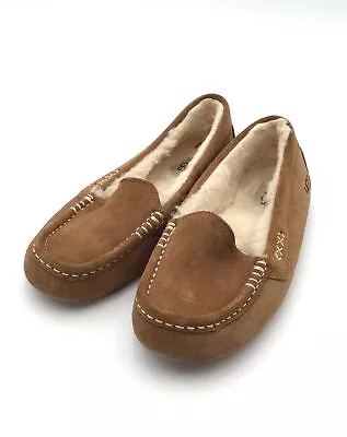 UGG Women's Brown Moc Toe Slip On Loafer Slippers - Size 8 • $9.99