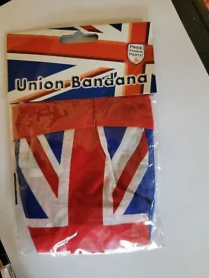 1x Cotton Union Jack Bandana. Red/White/Blue. Jubilee. • £2.50