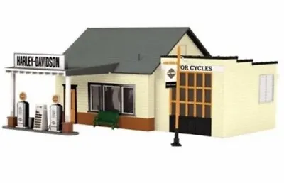 Mth Railking Harley Davidson Motorcycle Country Gas Station Building 30-90327! • $129.99
