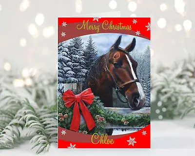 Personalised Christmas Card Horse • £2.99