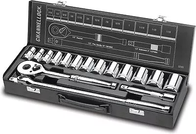 Channellock - 16-Pc 1/2 Dr Fractional Sae 16 Piece SAE - 1/2  Drive Factory  • $143.99