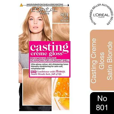 £8.99 • Buy L'Oreal Paris Casting Creme Gloss Semi-Permanent Hair Dye, 801 Satin Blonde