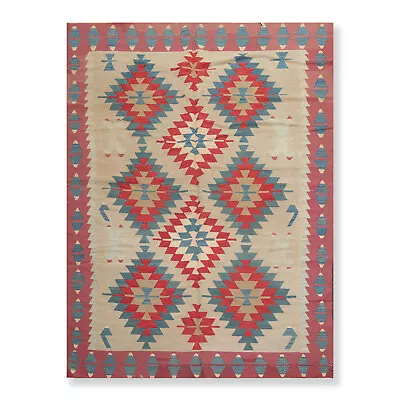 6'1 X8'1  Vintage Hand Woven Turkish Kilim Southwestern Oriental Area Rug Beige • $588