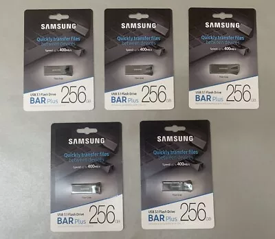 (Box Of 5) Samsung BAR Plus 256GB 400MB/s USB 3.1 Flash Drive MUF-256BE • $119.99