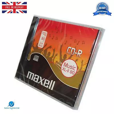 1 Maxell CD-R 700MB Blank Audio CDR XL-II 80 Jewel Cased Audio Music CD's New • £2.99