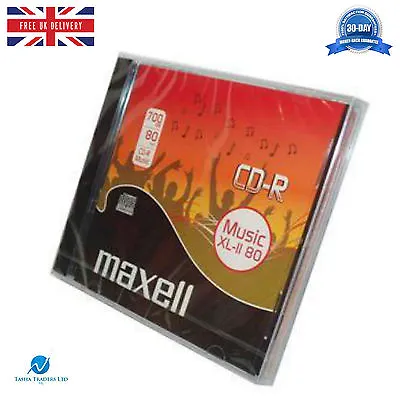 £2.99 • Buy 1 Maxell CD-R Audio Blank CDR XL-II 80 Pack Jewel Cased Audio Music CD's NEW HQ