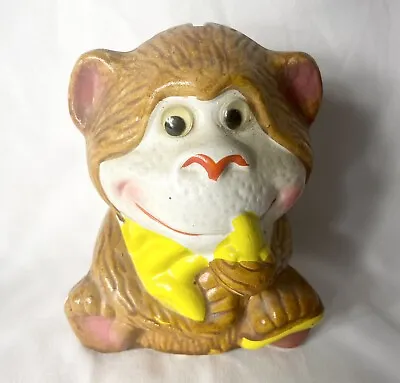 Vintage Monkey Bank Bananas 4.75” 1982 Gorilla Chimp Googly Eyes Taiwan Plug • $19.99
