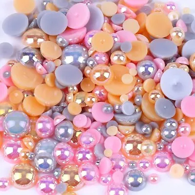 Mixed Flat Back Pearls Rhinestones Embellishments Face Gems Craft Card Making • £5.99