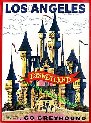 Vintage Disneyland Greyhound Bus Travel Poster - Available In 5 Sizes • $17.50
