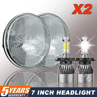 Pair 7inch Round Led Headlights For TOYOTA LAND CRUISER FJ40 FJ60 J80 1965-1985* • $88.20