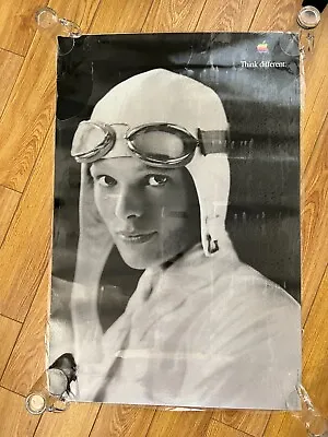 VINTAGE APPLE COMPUTER AMELIA EARHART THINK DIFFERENT POSTER 24' X 36  LAMINATED • $79.99