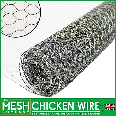 Galvanised Chicken Wire Mesh Netting Rabbit Cage Aviary Fence Plant Net • £24.99