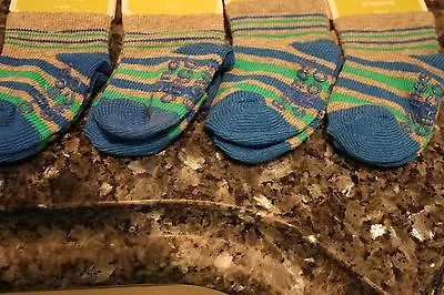 NWT 4 Circo Pairs Boys Blue Striped Socks 0-6 Mos 6-12 Mos Grippers • $8.99