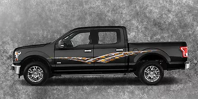 2 Car Truck Trailer Side Decals Graphics Stripes Vinyl #B1018Flaming Metal • $74.99
