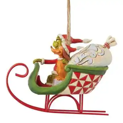 $33.90 • Buy Jim Shore GRINCH AND MAX IN SLEIGH ORNAMENT 6008895 BRAND NEW IN BOX