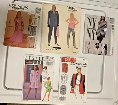 1992 Vintage Sewing Pattern Lot Of 5 From The 1990s Vogue Christian Dior & More • $25