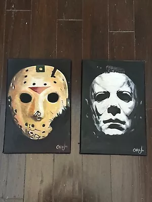 Jason Voorhees & Michael Myers Set 12  X 18  Pop Art Painting Chris Cargill • $70