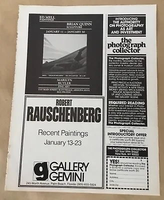 Ed Mell Quinn Rauschenberg Gallery Exhibition Ad 1981 Vintage Magazine Art Print • $5