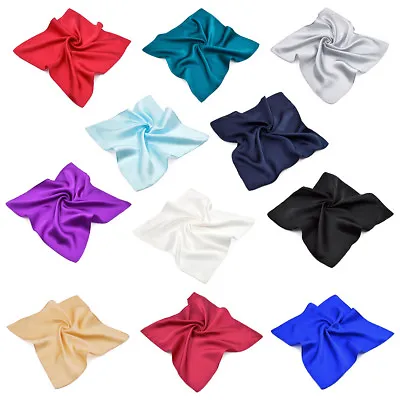 Premium 100% Pure Mulberry Silk Solid Pocket Square Handkerchief Scarf 13.5  • $12.99