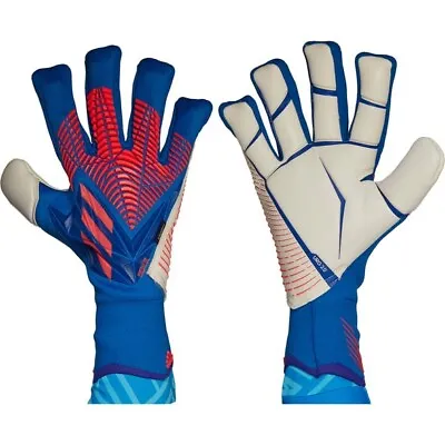Adidas Predator Pro Finger Save Goalkeeper Gloves / Hero Blue Red / RRP £120 • £62