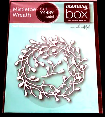 NEW Memory Box MISTLETOE WREATH 94489 CRAFT DIES Christmas Holiday Branches • $8.99