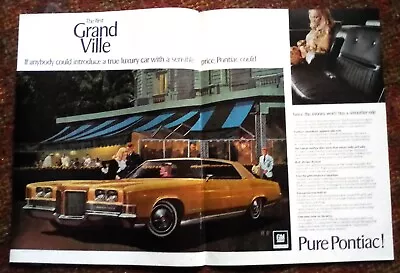 1971 Pontiac: Grand Ville If Anybody Could Introduce Print Ad 2 Page 8.5 X 11 • $12
