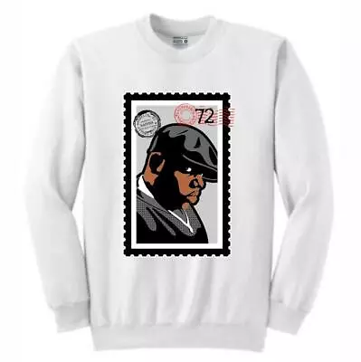 BRAND NEW Streetwear On Demand BIGGIE STAMP V1 WHITE Crew Sweater SMALL-3XLARGE • $99.48