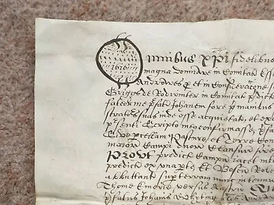 1616 Dunmow Essex Church End 17th Century Latin Vellum Deed Document Calligraphy • $198.94