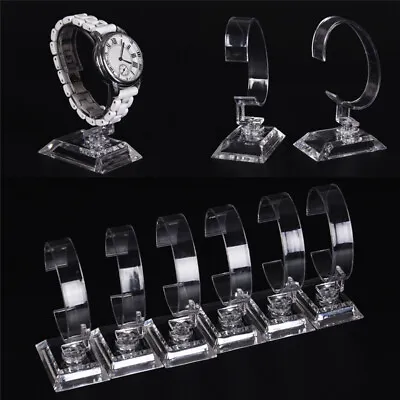 2pcs Clear Acrylic Detachable Bracelet Jewelry Watch Display Holder Stand Ra  Sp • £4.42