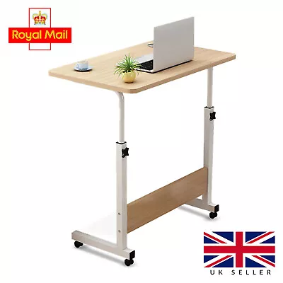 Height Adjustable Wooden Notebook/Laptop/Computer Portable Table Rolling Castor • £21.55