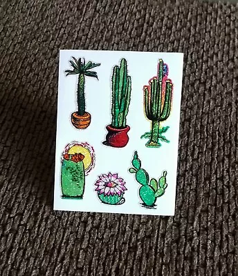 Vintage Stickers - Large Vending Glitter Cactus/Cacti Mod - Great Condition! • $3