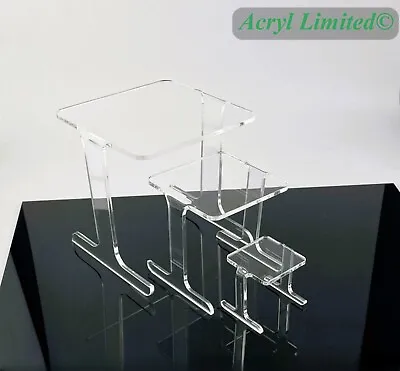 Clear Acrylic Display Stand Shop Home Perspex Plastic Riser 3mm-thicknes • £7.50