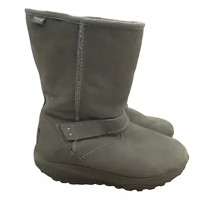 Skechers Shape Up Boots Womens Sz 9 Gray Suede 24860 Pull On Winter • $27.43