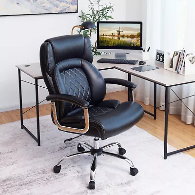 Adjustable Leather Task Chair 500 LBS High Back Big & Tall Office Chair • $209