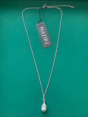 $29.99 • Buy New Nadri Pearl Silver Tone Necklace Nwt