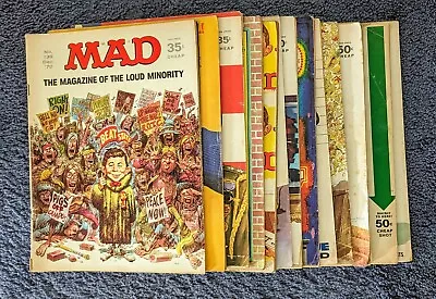 Lot Of 14 Mad Magazines From The 1970s.  Fair To Good Condition. • $10.50