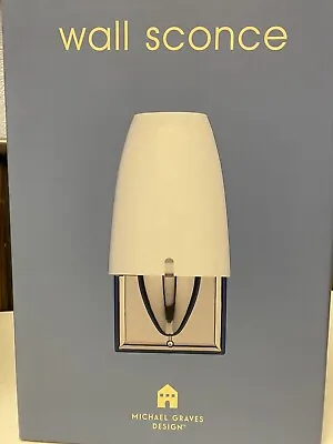 Michael Graves Single Light Wall Sconce Nickel Finish/White Glass Shade NEW • $59.99