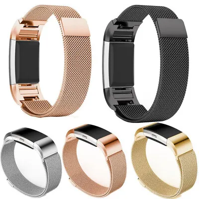 $12.54 • Buy Strap For The Fitbit Charge 2 Milanese Metal Watch Band Replacement Mag Clasp