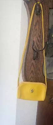 Vintage Mark Cross Yellow Leather Crossbody Shoulder Bag • $39.99