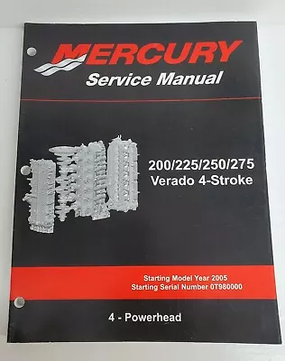 Mercury Service Manual  200/225/250/275 Verado 4-Stroke Fourstroke Powerhead 4 • $39