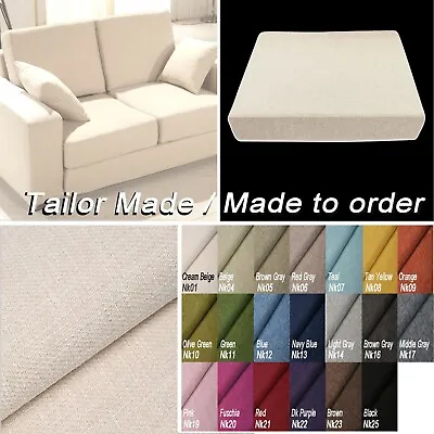 TAILOR MADE COVER*Linen Cotton Blend Sofa Seat Bench Box Shape Pillow Case*Nk • £49.60