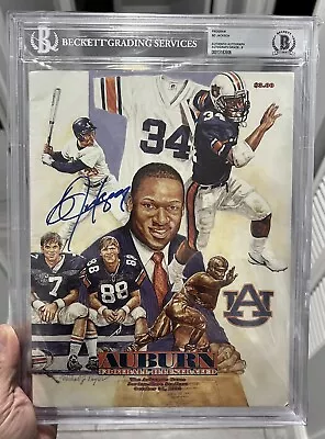 10/31/92 Bo Jackson Jersey #34 Retired Signed Program Auburn Arkansas Beckett • $10.50