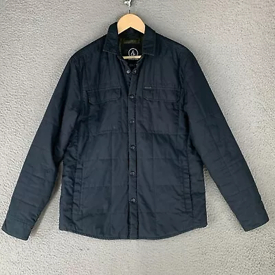 Volcom Larkin Quilted Jacket Mens Medium Navy Snap Up Shacket • $36.97