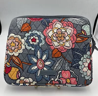 Vera Bradley Tropical Evening Gray Floral Laptop Tablet Sleeve Zip Top Padded • $15.99