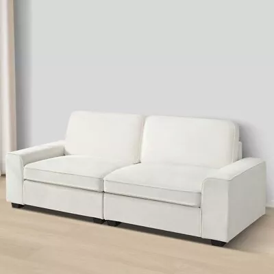 Modern Sofas Linen Loveseat With Square Wide Armrest Sofa Cushion Living Room • $477.79