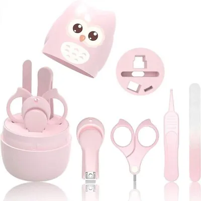 Baby Nail Clippers Pink Kit Pedicure Kit For Newborn Owl Baby Manicure Kit • £7.99