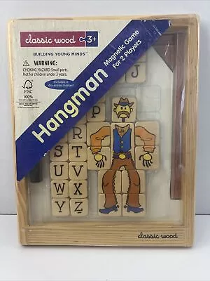 Magnetic Dry Erase Board Hangman Game Classic Wood W/Magnets & Marker NEW • $9.30